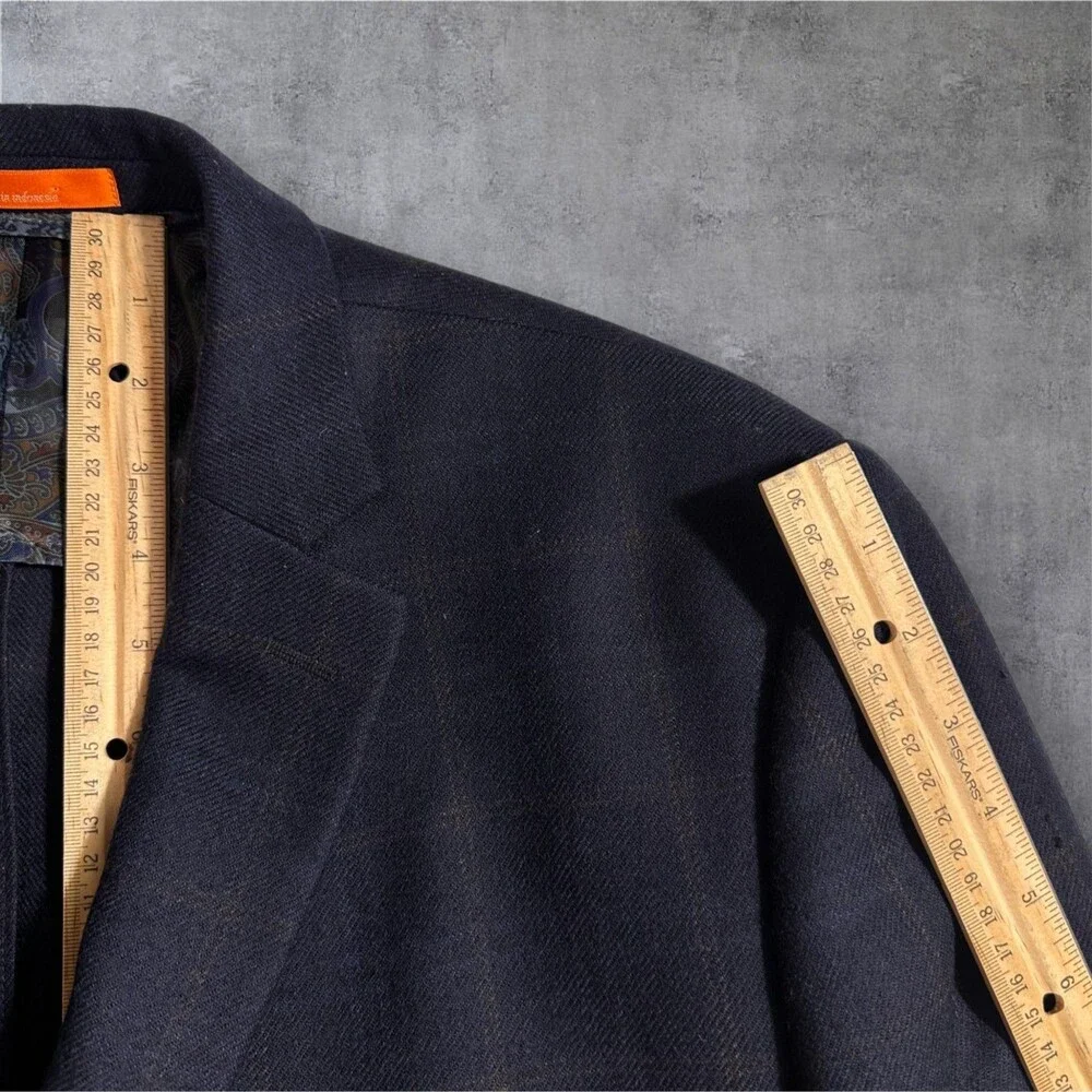 TALLIA Navy Windowpane Sport Coat